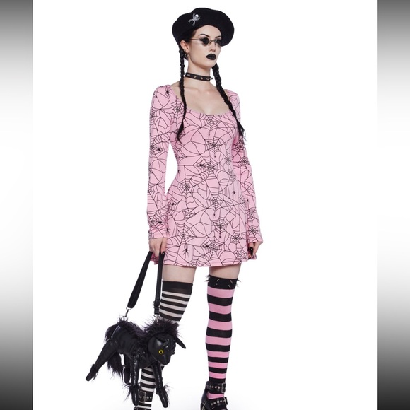 NWT- SOLD OUT ONLINE *Dolls Kill Webbed Whimsy Mini Dress* - Picture 2 of 5